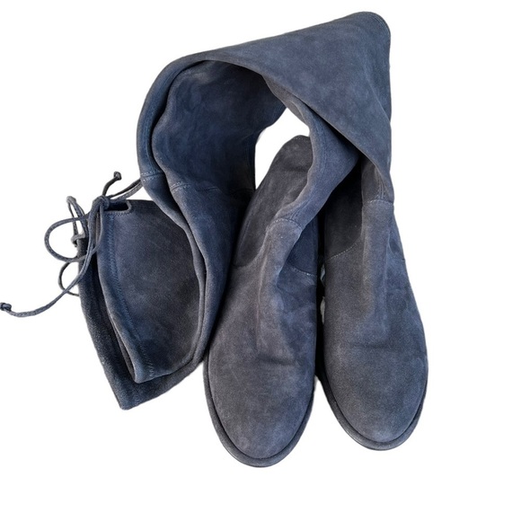Stuart Weitzman Lowland Suede Over The Knee Boots Size 7.5M Gray Stretch Spain - Picture 7 of 16